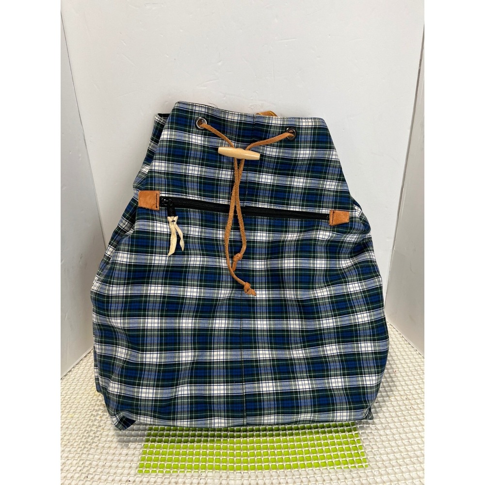 Ronald Furst Design Backpack Blue Plaid*light stn good